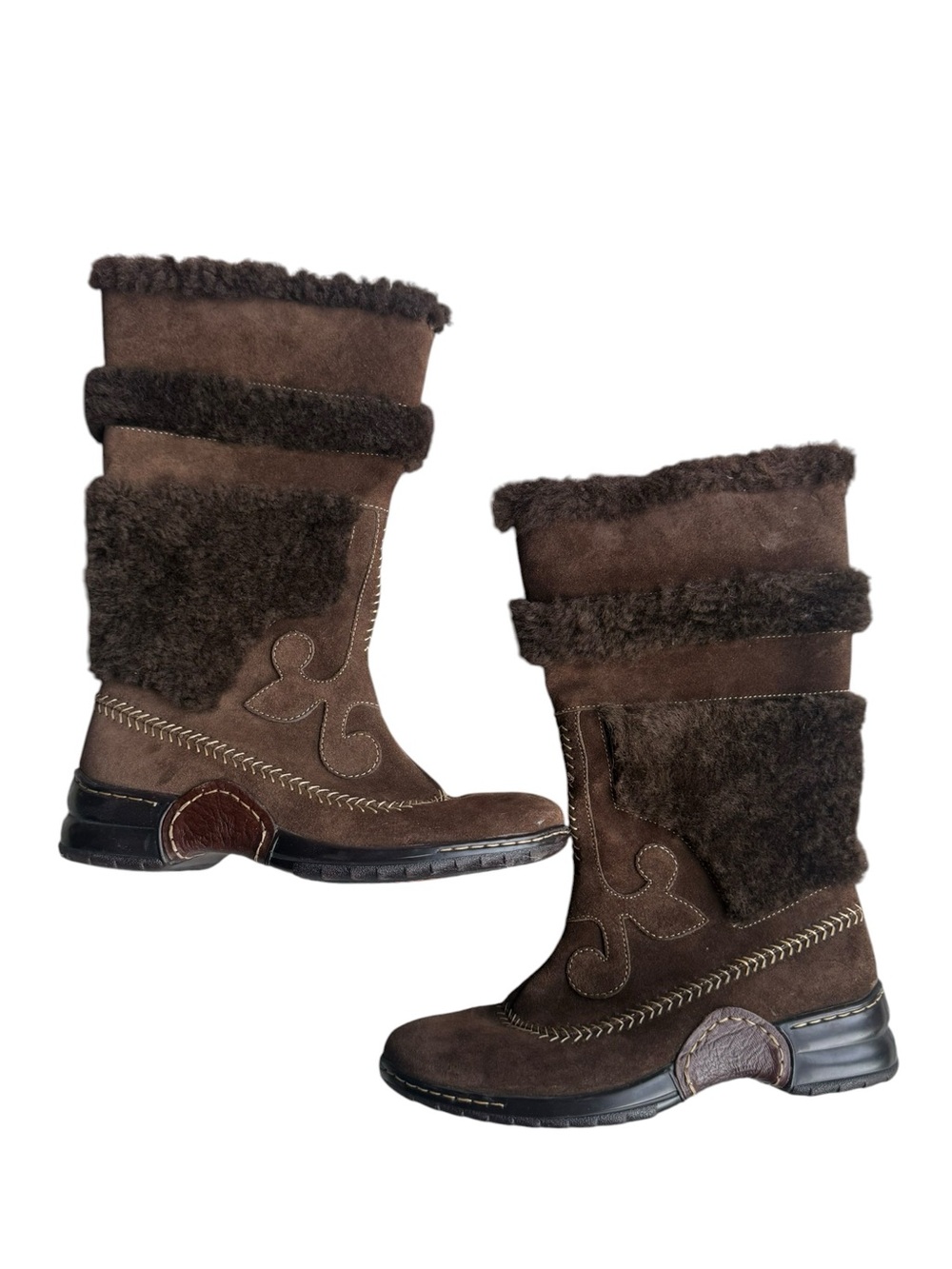 • SOFFT • “Elfin” Suede & Shearling Brown winter waterproof boots 6.5